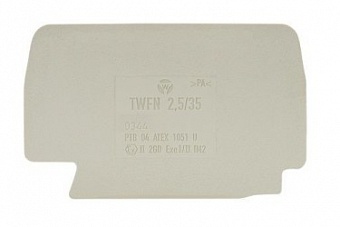 Пластина разд. TWFN 2,5, Разделительная пластина, для клемм WKFN 2,5..., цвет: серый