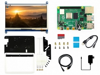 PI4B-8GB Display Kit EU, Raspberry Pi 4 Model B Display Kit, with 7inch Capacitive Touch LCD