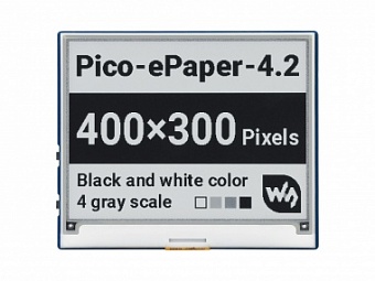 4.2inch E-Paper E-Ink Display Module for Raspberry Pi Pico, 400*300, Black / White, 4 Grayscale, SPI