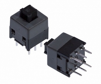 PB21E09-071 (аналог MPS-850N-G), Push switch with nonlock, size of 8.5x8.5mm, Transparent stem,
