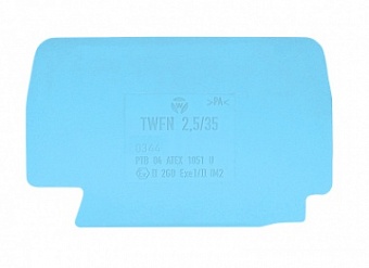 Пластина разд. TWFN 2,5 BLAU, Разделительная пластина, для клемм WKFN 2,5..., цвет: синий