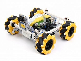 BuildMecar-Kit-A, Smart Building Block Robot with Mecanum Wheels based on Raspberry Pi Build HAT