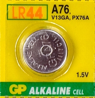 A76-C10, Батарейка дисковая MnZn 1,5В 110мАч (блистер 10шт.) ( LR44, V13GA), цена за 1шт.