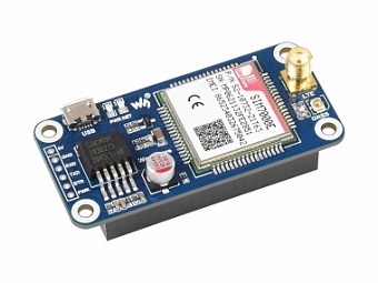 SIM7000E NB-IoT / Cat-M / EDGE / GPRS HAT for Raspberry Pi, GNSS, for Europe, Africa, Australia, Sou