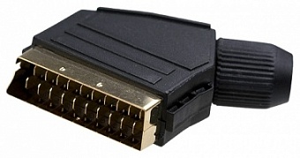 1-340G, Разъем SCART шт пластик позолоченный на кабель