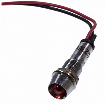 N-XD8-1W-R, Лампа неоновая с держателем красная 220VAC