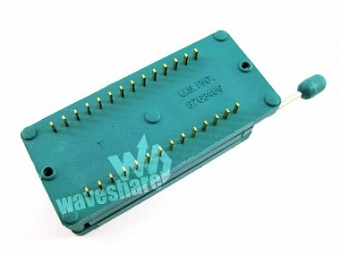DIP 28 Pin ZIF Socket (Green), Зажим для тестирования и программирования микросхем