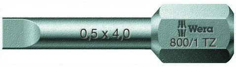 800/1 TZ SL бита шлицевая торсионная, вязкая твёрдость, хвостовик 1/4 C 6.3, 1 x 5.5 x 25 мм