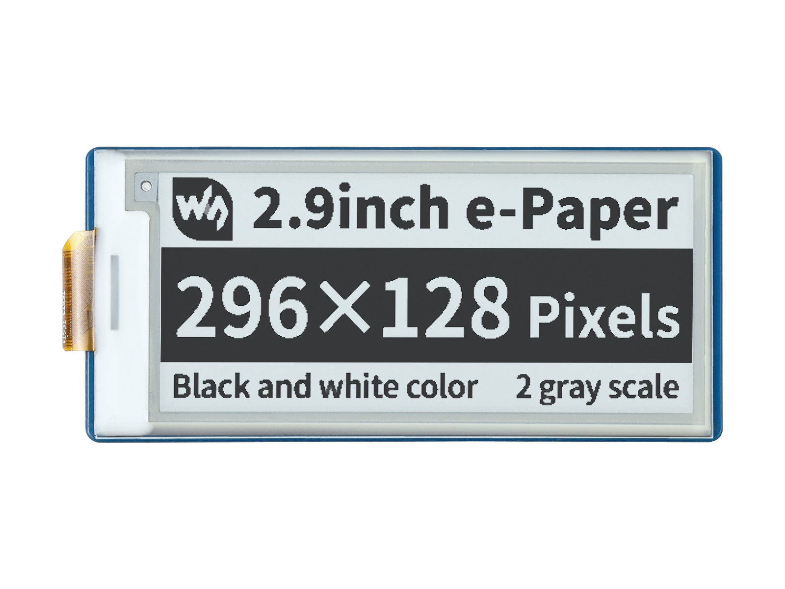 2.9inch E-Paper E-Ink Display Module for Raspberry Pi Pico, 296*128, Black / White, SPI
