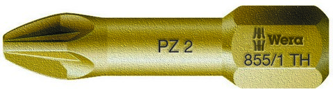 855/1 TH PZ бита торсионная, экстратвёрдые, хвостовик 1/4 C 6.3, PZ 1 x 25 мм