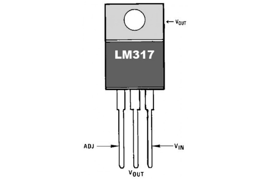 LM317T, Микросхема линейный регулятор напряжения (1,2...37В 1,5A TO-220SG)