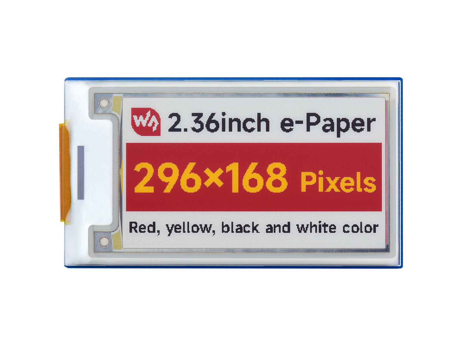 2.36inch E-Paper Module (G), 296 * 168, Red/Yellow/Black/White