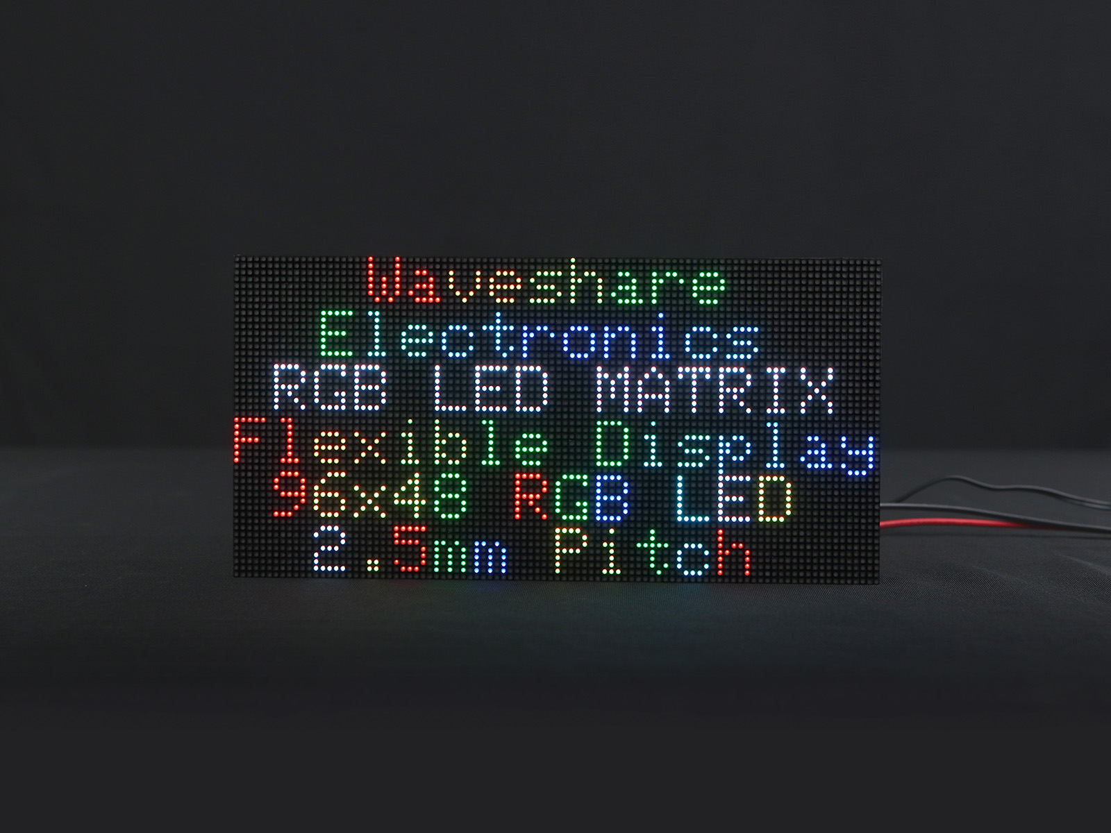 Flexible RGB full-color LED matrix panel, 2.5mm Pitch, 96x48 pixels, adjustable brightness and benda