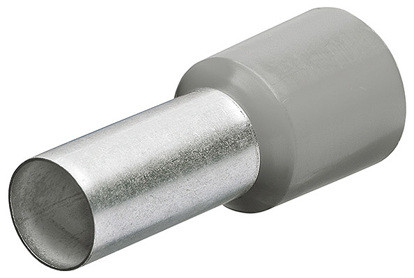 Гильзы контактные с пластиковым изолятором, серые, 0.75 кв. мм (AWG 18), 200 шт, 14 мм