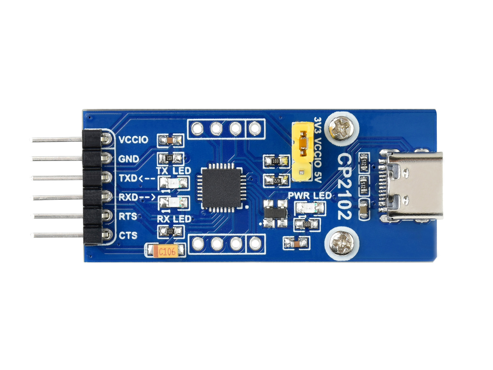 CP2102 USB UART Board (Type C), USB To UART (TTL) Communication Module,  USB-C Connector