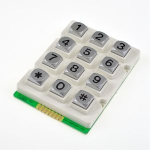 AK-207-N-WMB-WP, Клавиатура пластиковая с мет.кнопками, водонепроницаемая, кол-во кнопок 3х4 (цифров