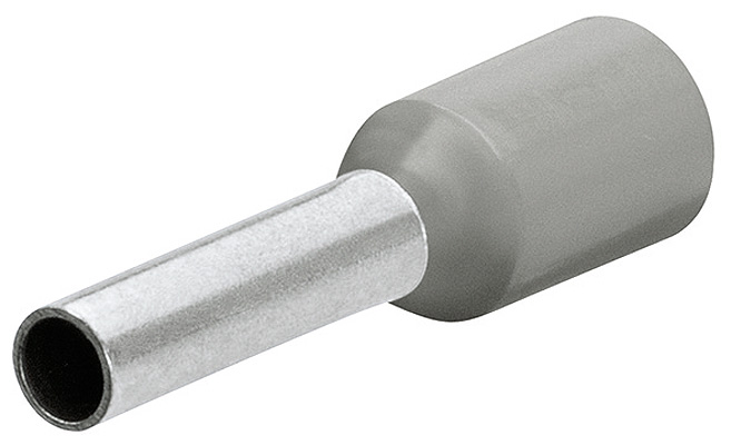 Гильзы контактные с пластиковым изолятором, серые, 4.00 кв. мм (AWG 11), 200 шт, 20 мм