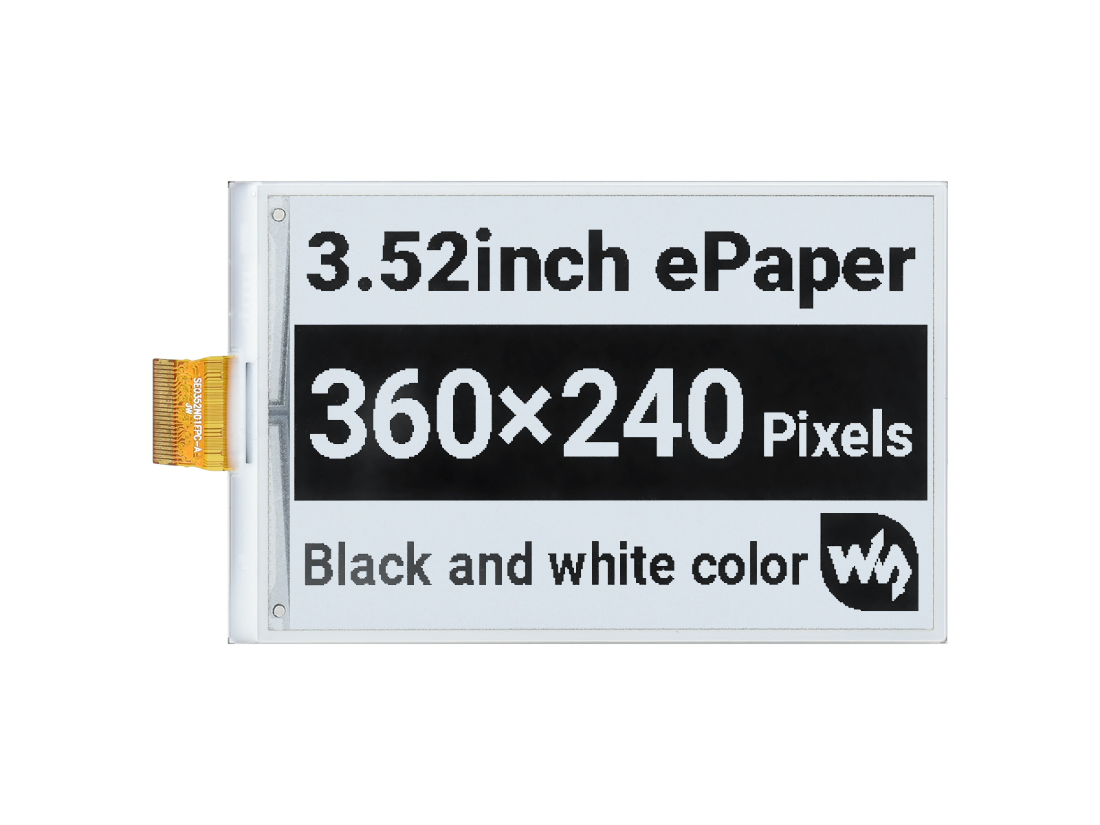 3.52inch e-Paper raw display, 360 * 240, SPI Interface