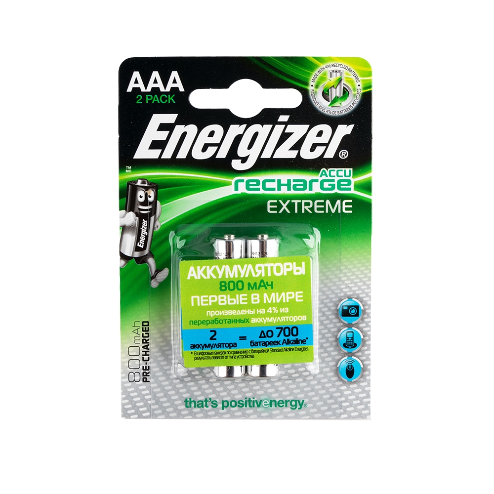 Energizer Recharge Extreme AAA, Аккумулятор (800мАч) 