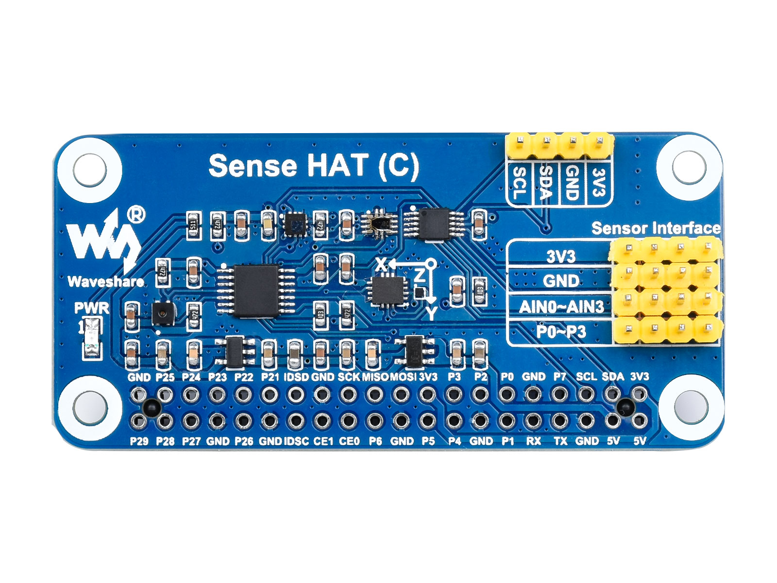 Sense HAT (C) for Raspberry Pi, Onboard Multi Powerful Sensors, Supports External Sensors