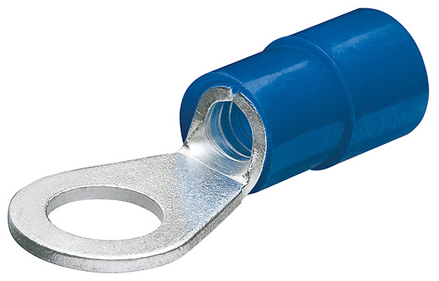 Наконечники кабельные, изолированные, в форме кольца, синие, под винт d 4 мм, 1.5 - 2.5 кв. мм (AWG