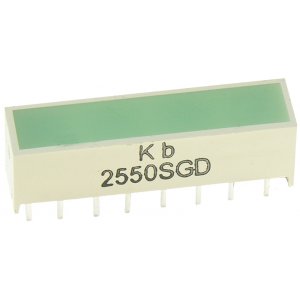 KB-2550SGD, светодиодный индикатор зеленый 20x5мм70мКд