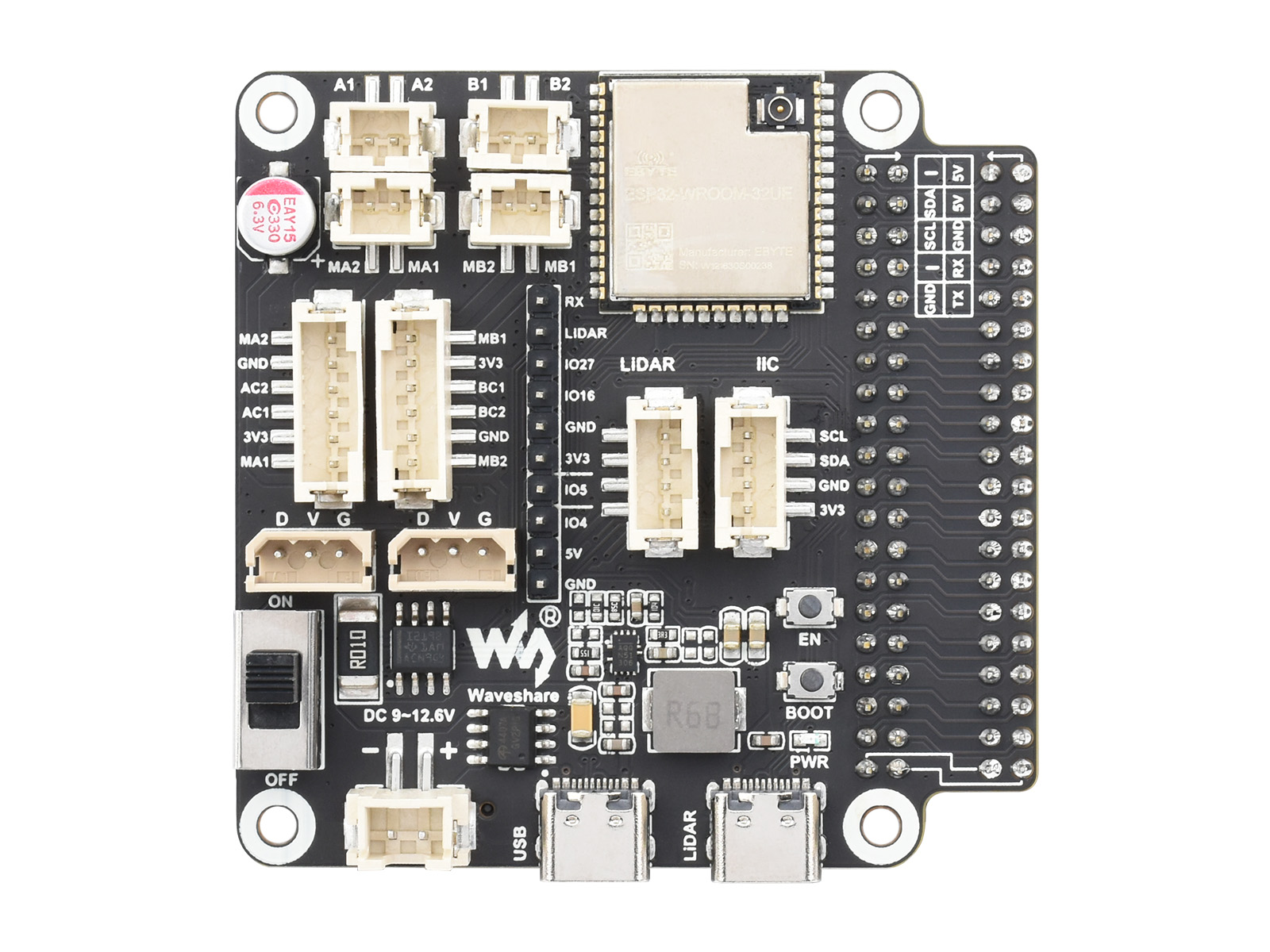 General Driver board for Robots, Based on ESP32, multi-functional, supports  WIFI, Bluetooth and ESP- Waveshare Electronics в каталоге интернет-магазина  АО Созвездие