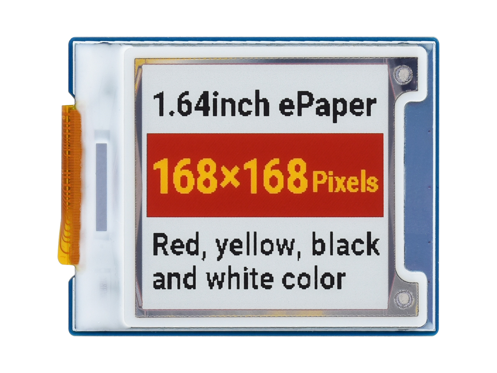 1.64inch square E-Paper Module (G), 168 * 168, Red/Yellow/Black/White