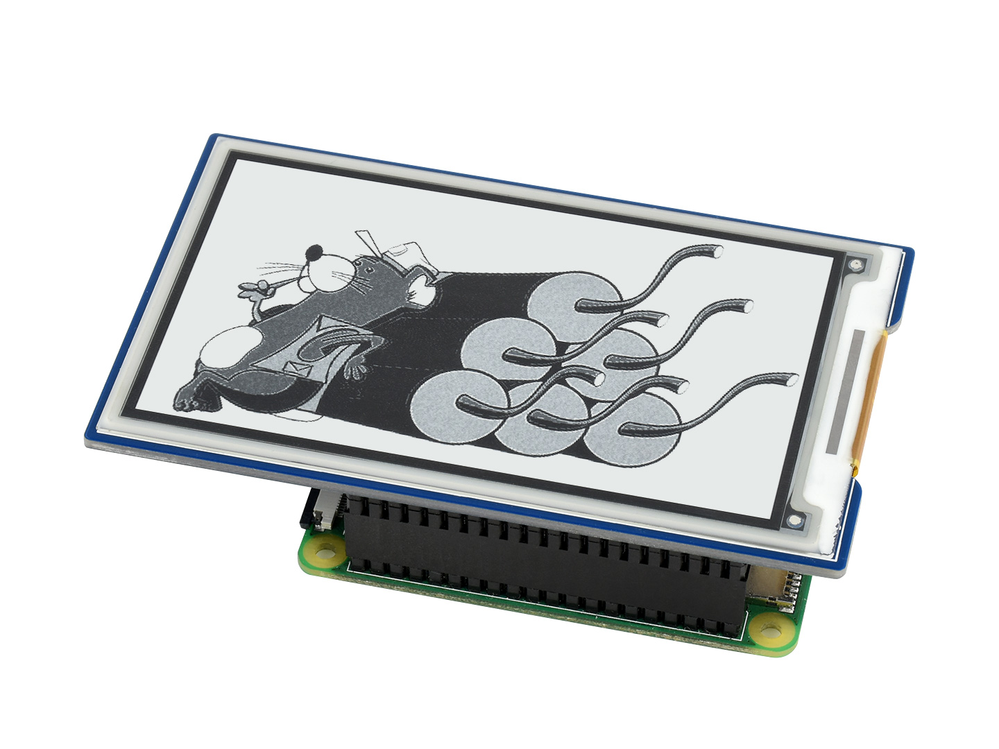 3.7inch e-Paper e-Ink Display HAT For Raspberry Pi, 480*280, Black / White, 4 Grey Scales, SPI