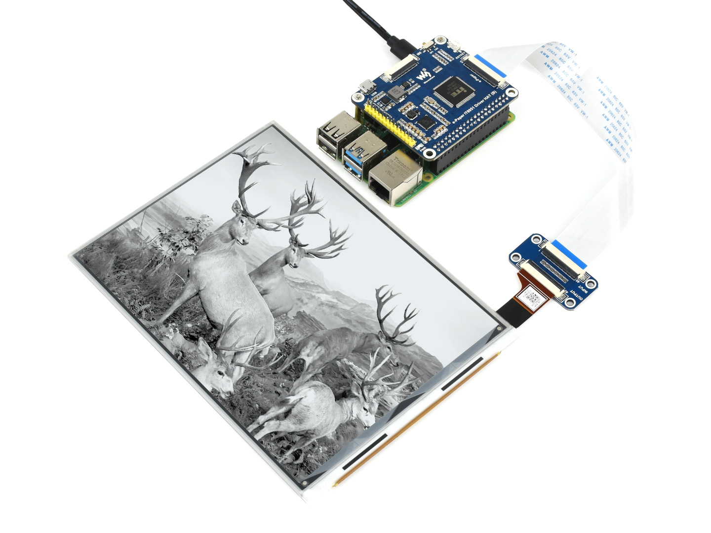 1872*1404, 7.8inch E-Ink display HAT for Raspberry Pi