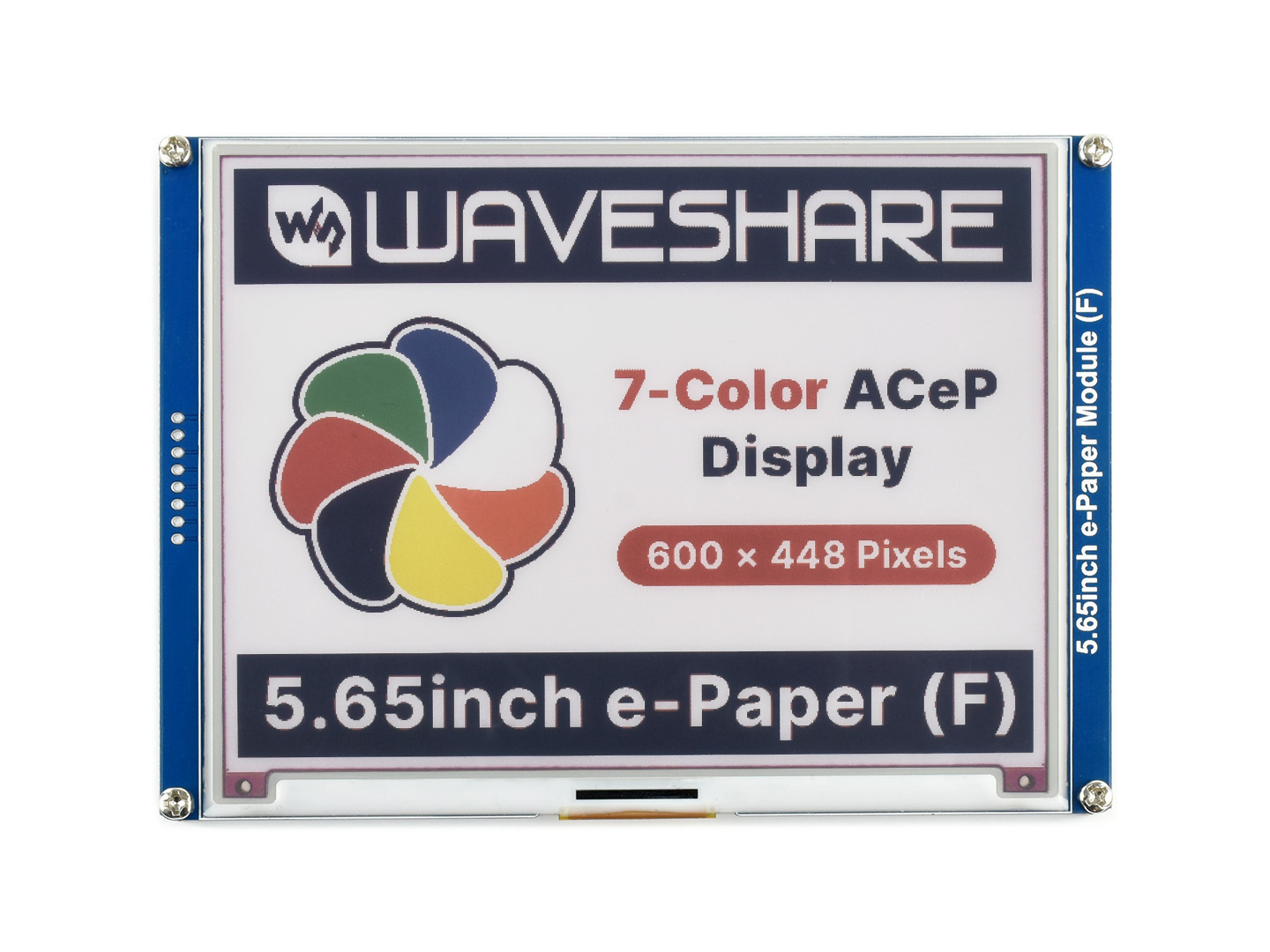 5.65inch ACeP 7-Color E-Paper E-Ink Display Module, 600*448 Pixels