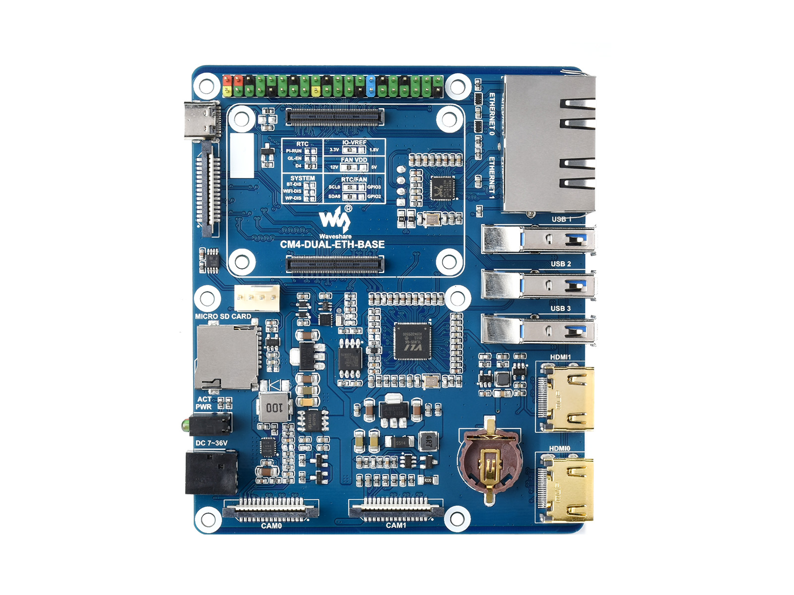 Dual Gigabit Ethernet Mini-Computer Based on Raspberry Pi Compute Module 4  (NOT Included), Metal Cas