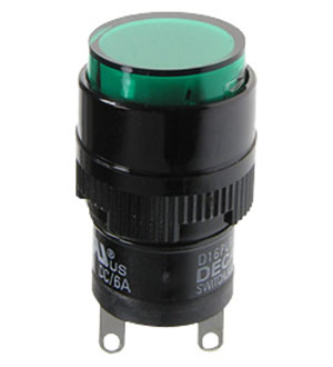 D16PLR1-000GG, индикатор зеленый 220В/неон