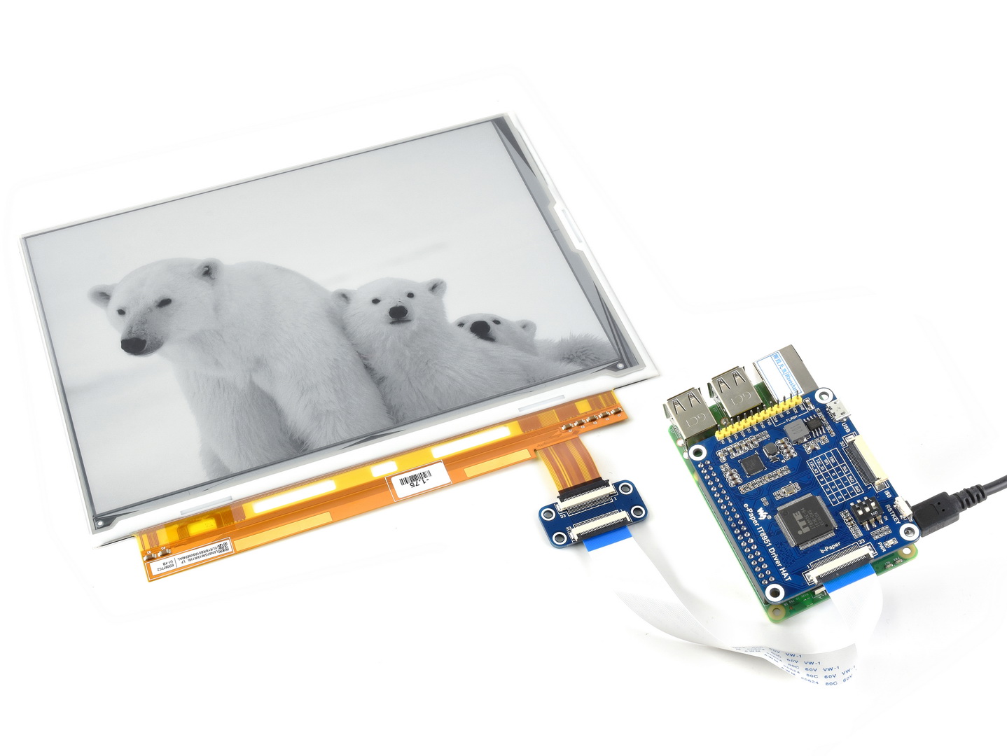 1200x825, 9.7inch E-Ink display HAT for Raspberry Pi