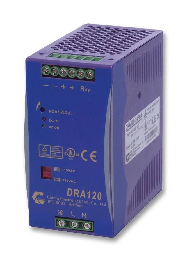 DRAN120-24A , Преобразователь AC-DC на DIN-рейку (120Вт выход 24В 5A)