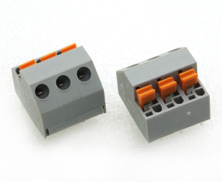 DG237-5.08-03P-14-00A(H), Нажимной безвинтовой клеммный блок на 3 контакта. Зажим типа торцевой конт