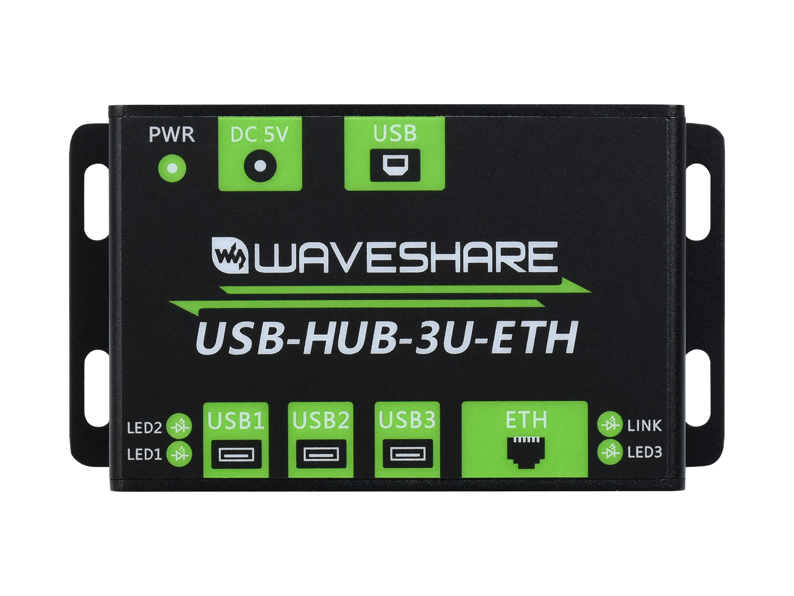 USB-HUB-3U-ETH-EU, Промышленный многофункциональный USB HUB, 3xUSB ports + 100M Ethernet Port