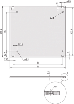 20838-006, FRONTPL. RF + HANDLE 3U 28HP