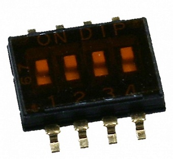 DHN-04-T-V DIP переключатель 4поз. SMD 1.27мм (NHDS-04)