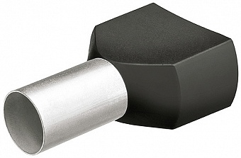 Гильзы контактные сдвоенные с пластиковым изолятором, чёрные, 2x1.50 кв. мм (AWG 2x15), 200 шт, 18 м