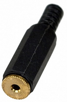 1-031G, Разъем аудио 2.5мм гнстерео пластик позолоченный на кабель