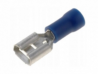 FDV2-250-BLUE, Разъем ножевой изолированный мама, Сеч.провода: 1.5-2.5 мм2, Ширина.: 6,35 мм. мат.: