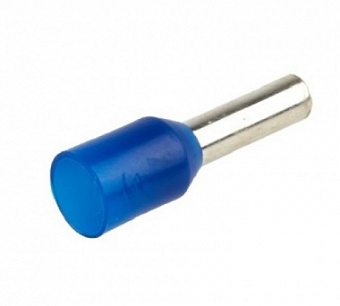E2508 BLUE, Наконечник трубчатый с защитой провода, 1x2.5 мм.кв., матер.: обжимной гильзы - медь луж