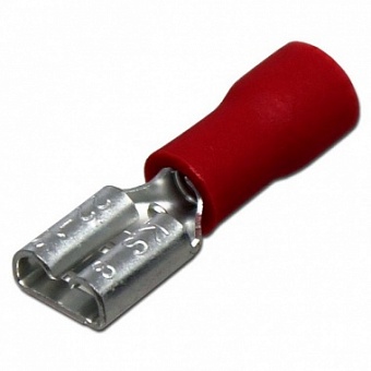 FDV1-187(8), Разъем ножевой изолированный мама, Сеч.провода: 0.5-1.5 мм2, Ширина.: 4,8 мм. мат.: луж