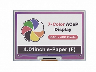 4.01inch ACeP 7-Color E-Paper E-Ink Display HAT for Raspberry Pi, 640*400 Pixels