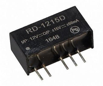 RD-1215D, Преобразователь DC/DC (вых.: 2Вт +15В -15В) SIP7