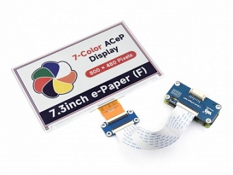7.3inch ACeP 7-Color E-Paper E-Ink Display Module, 800*480 Pixels, SPI Communication