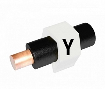 OM-0.75-Y, Маркер кабельный ''Y'' (dвнутр.=3мм, l=11мм, ПВХ, белый-черный) (100шт)
