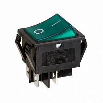 R595BGNBT2-G выключатель 2хON-OFF с зелен. подсв. 250В 15A (B127A)
