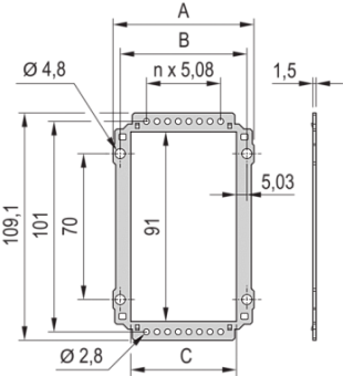 34812-310, PIU REAR PANEL S2   3U  10HP